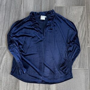 Finley Deep Blue Velvet Crosby Top